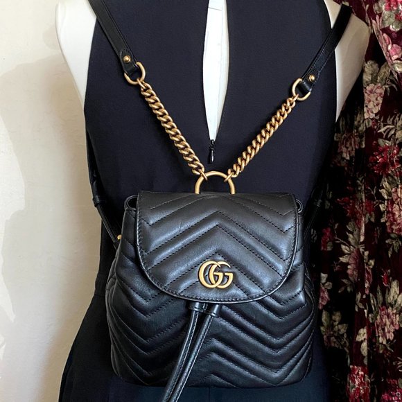 Authentic Gucci Mini Black Leather Backpack main image 8
